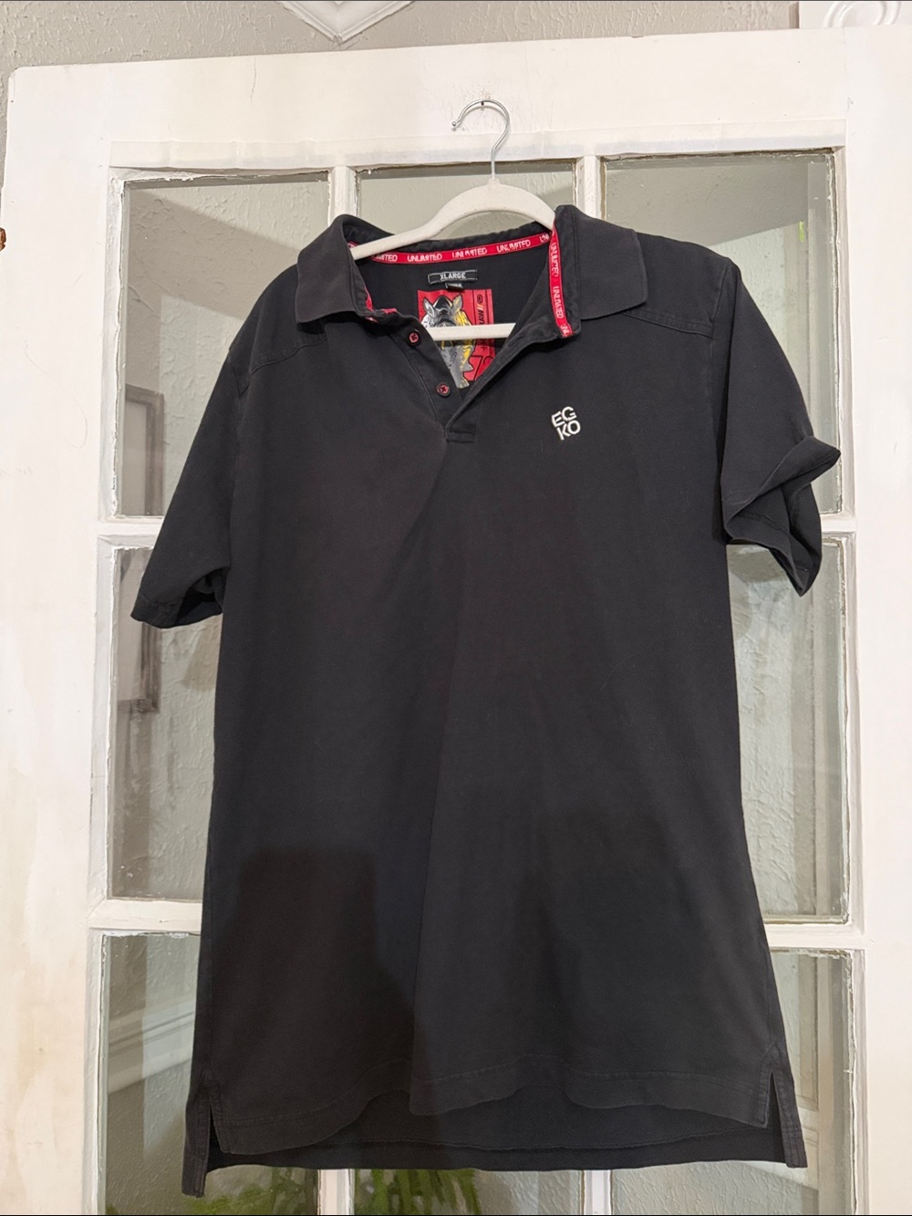 Ecko Unlimited Black Polo with Red Trim